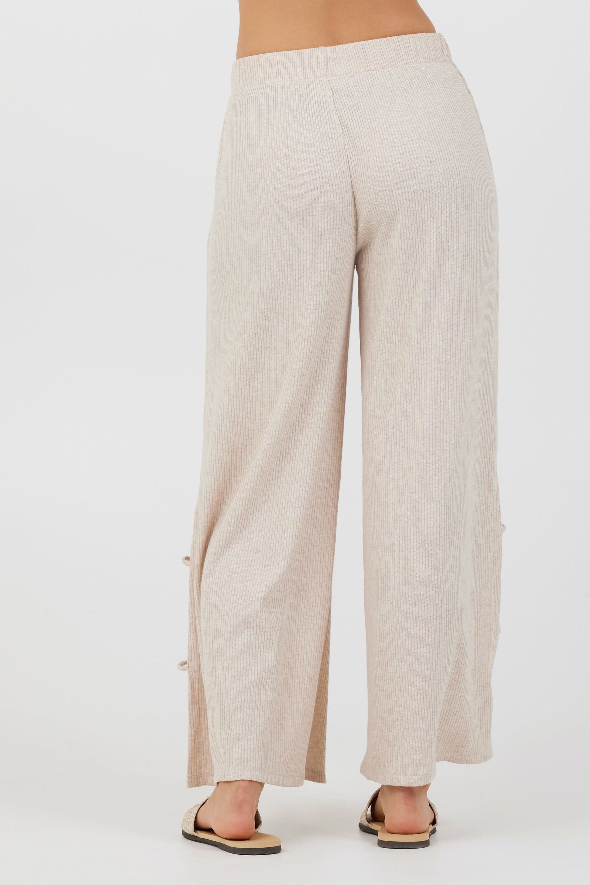 Heather Oatmeal Vintage Havana Heather Oatmeal Drapey Knit Cut Out Pants