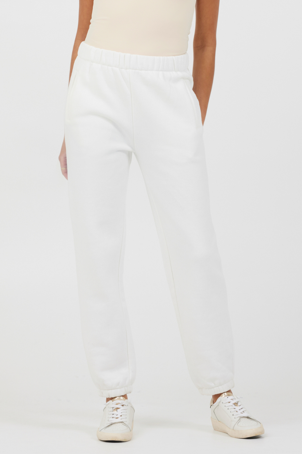 White Vintage Havana White Essentials Fleece Joggers