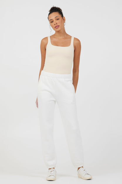 White Vintage Havana White Essentials Fleece Joggers