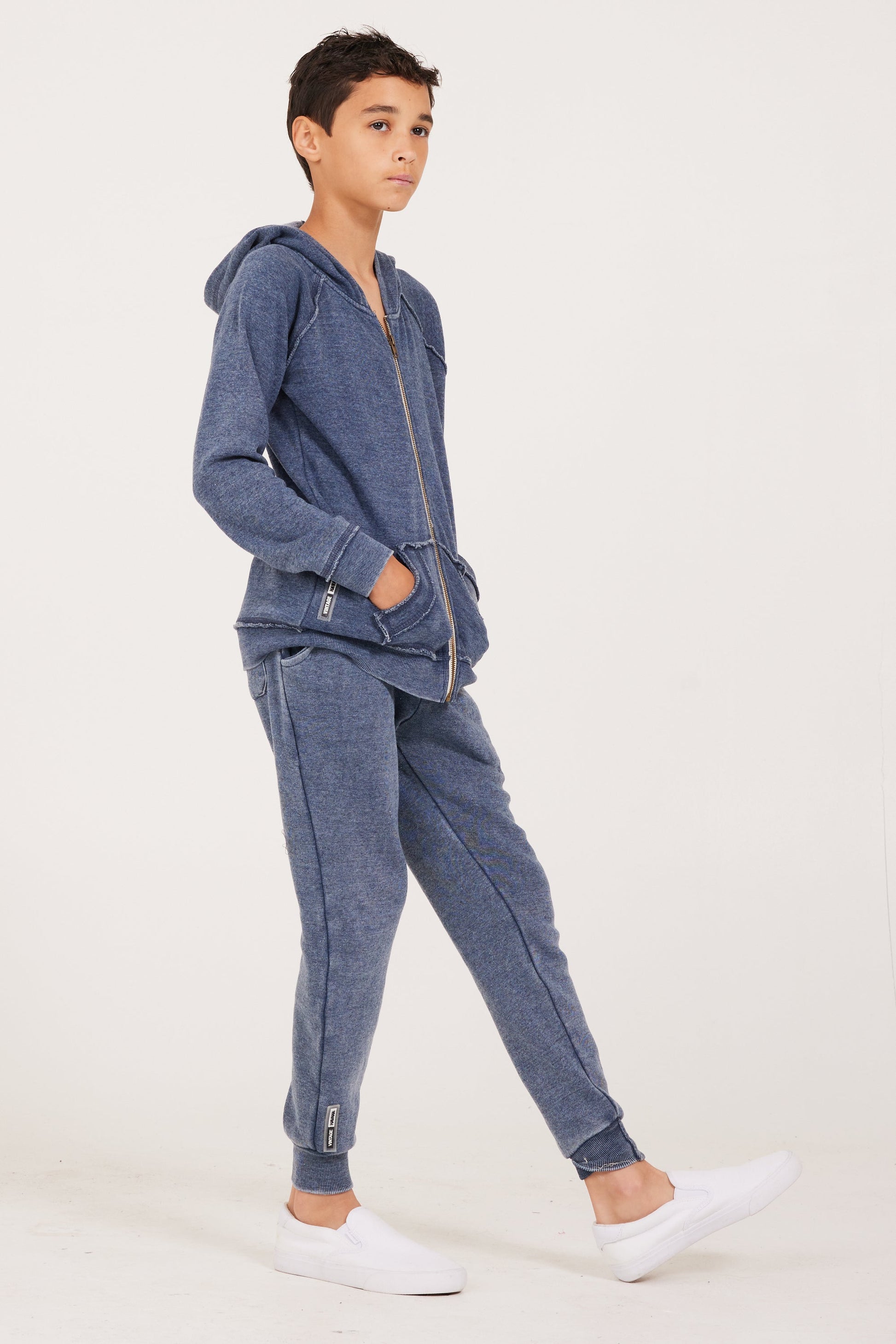 Deep Navy Vintage Havana Unisex Cuff Bottom Sweatpants