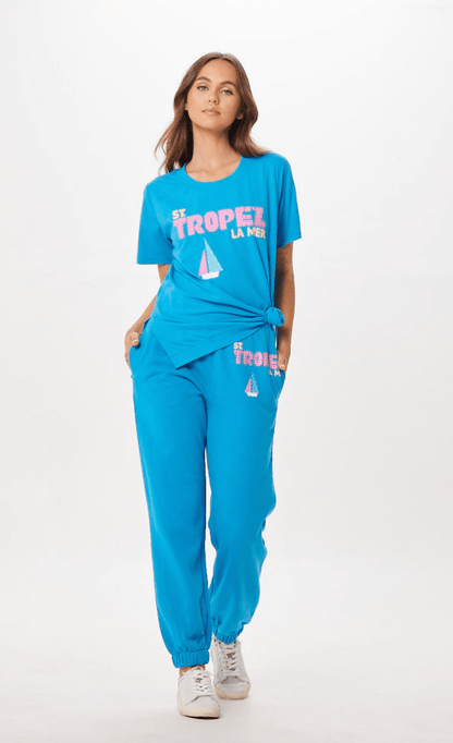 Bright Blue Vintage Havana Bright Blue St. Tropez Jet Setter Surf Wash Jogger