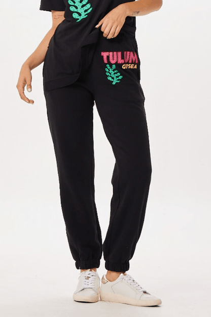 Black Vintage Havana Black Tulum Jet Setter Surf Wash Jogger