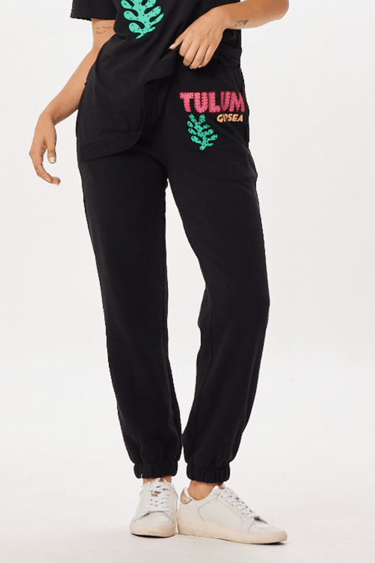 Black Vintage Havana Black Tulum Jet Setter Surf Wash Jogger
