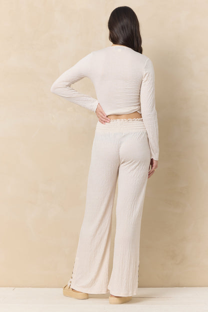Vintage Havana Crinkle Knit Wrap Top