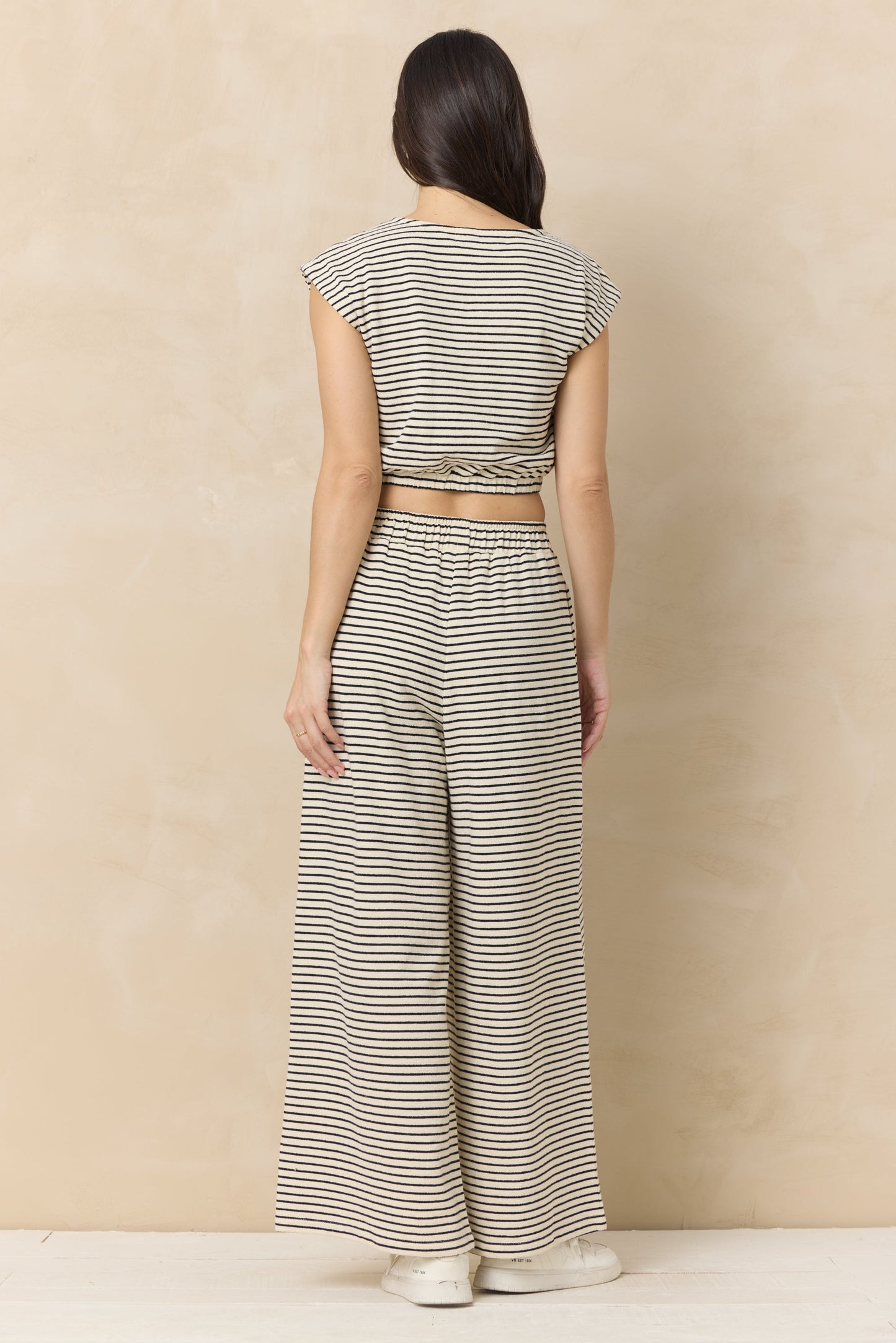 Vintage Havana Striped French Terry Cloth Top