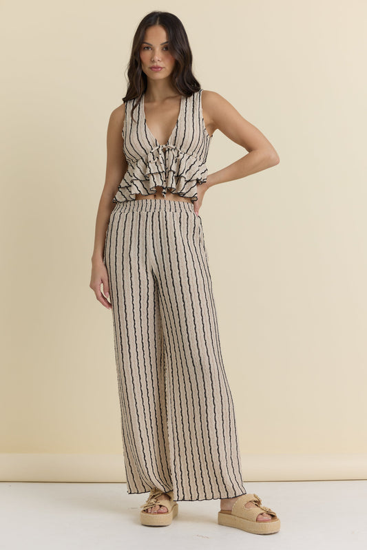 Vintage Havana Novelty Knit Front Tie Top