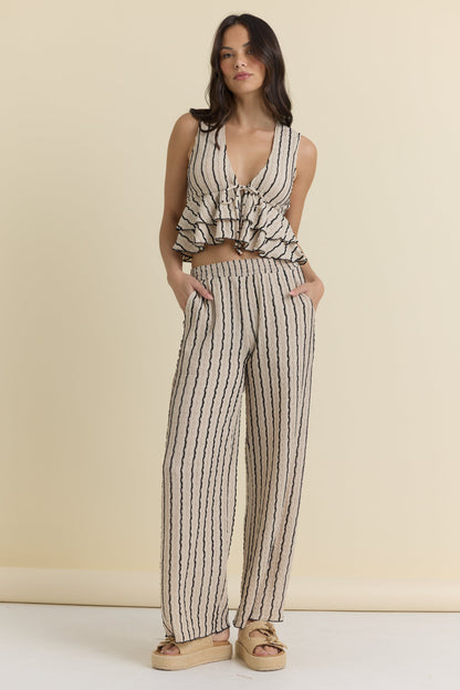 Vintage Havana Novelty Knit Front Tie Top