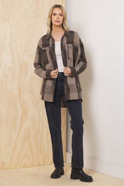 Cedarwood Plaid Vintage Havana Oversized Flannel Button Down