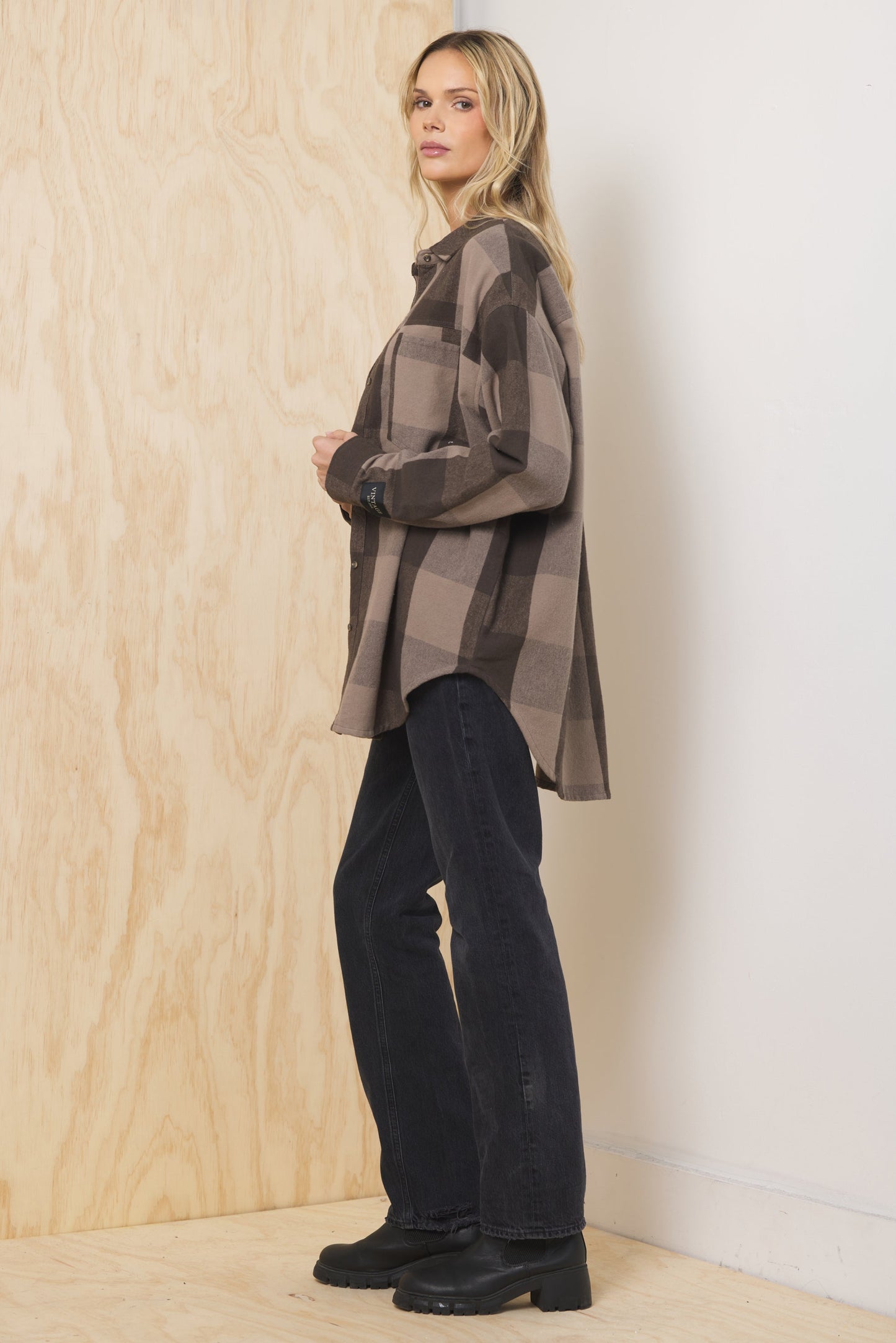 Cedarwood Plaid Vintage Havana Oversized Flannel Button Down