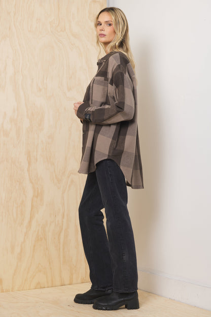 Cedarwood Plaid Vintage Havana Oversized Flannel Button Down