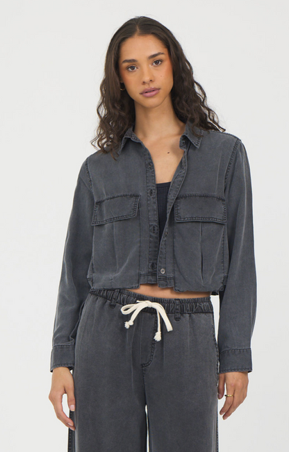 Charcoal Vintage Havana Tencel Button Down