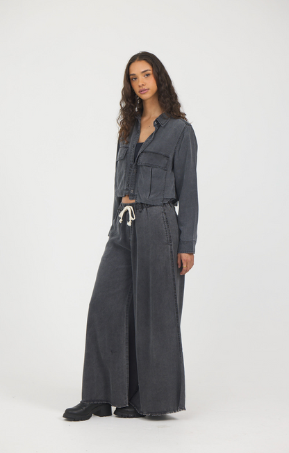 Charcoal Vintage Havana Tencel Button Down