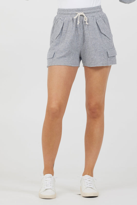 Heather Grey Vintage Havana Heather Grey Bounded Textured Jersey Shorts