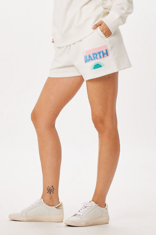 White Vintage Havana White St. Barth Jet Setter Surf Wash Shorts