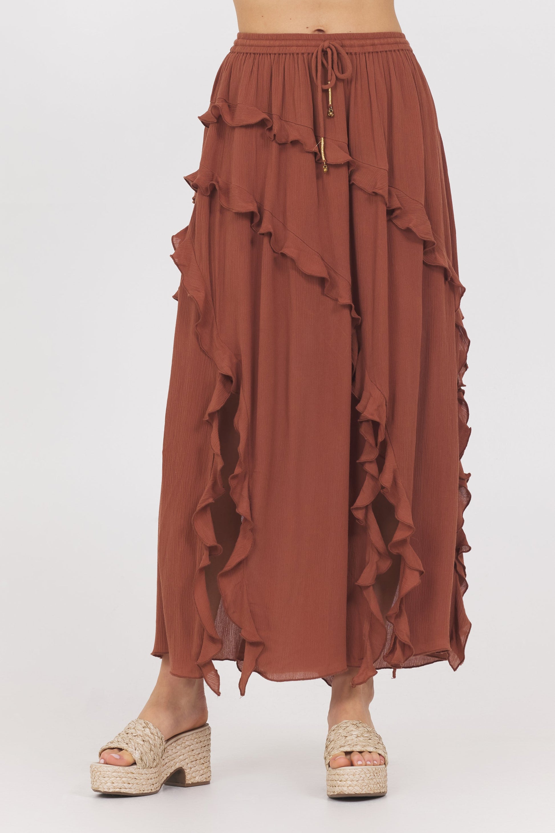 Sedona Sand Vintage Havana Sedona Sand Ruffle Maxi Skirt