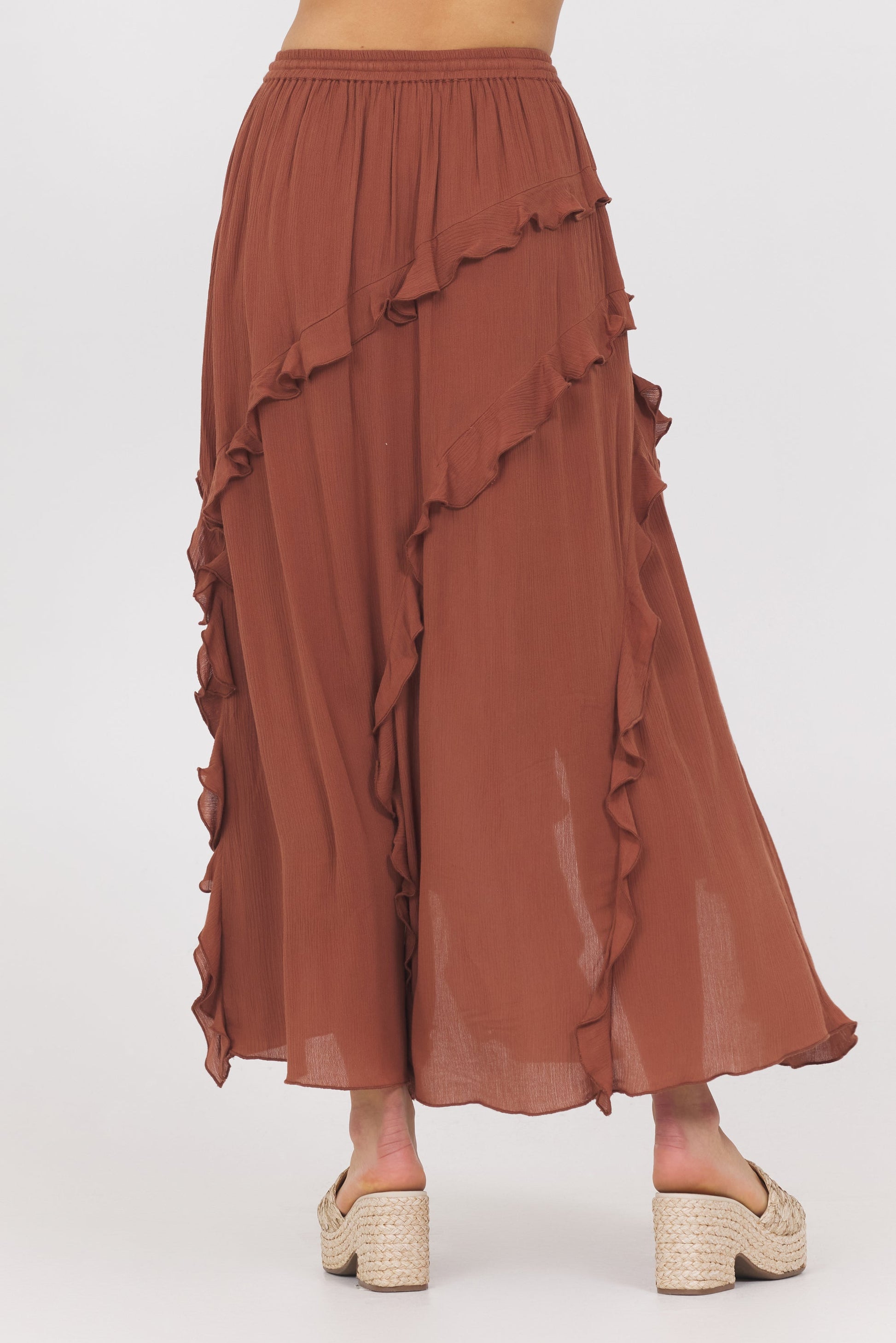 Sedona Sand Vintage Havana Sedona Sand Ruffle Maxi Skirt