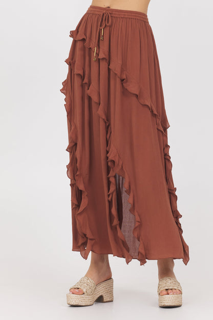 Sedona Sand Vintage Havana Sedona Sand Ruffle Maxi Skirt