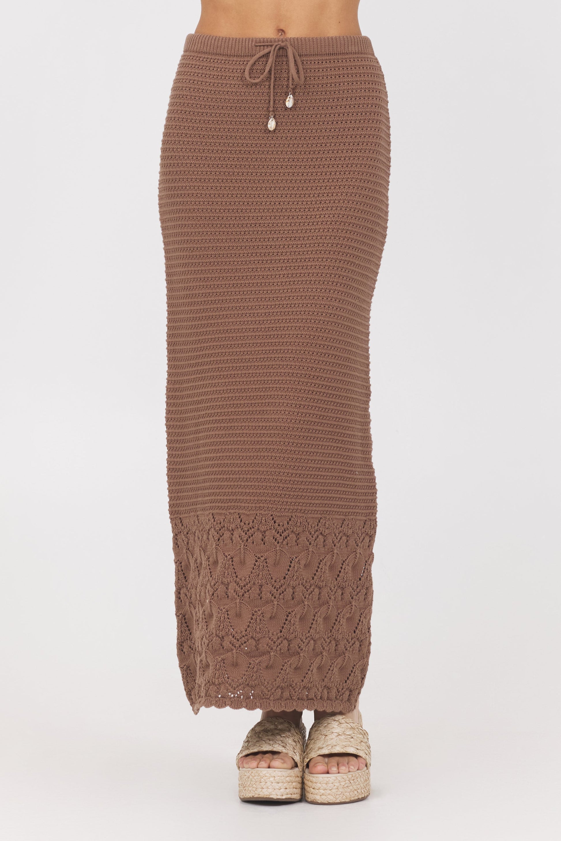 Pecan Vintage Havana Pecan Crochet Maxi Skirt