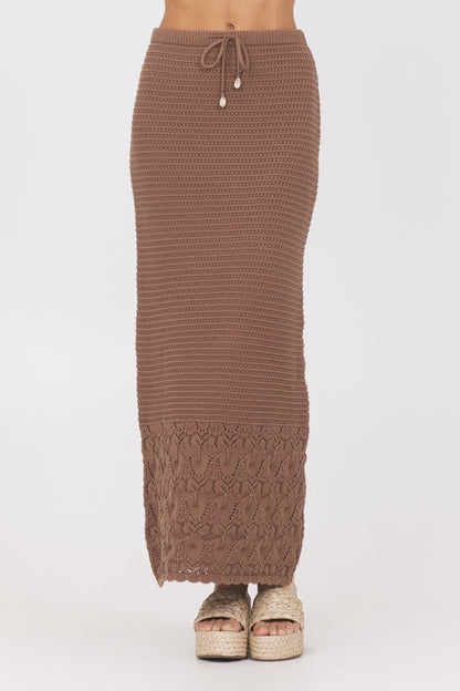 Pecan Vintage Havana Pecan Crochet Maxi Skirt