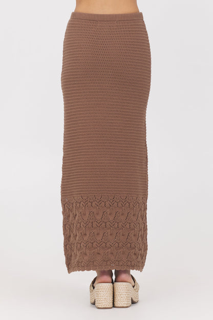 Pecan Vintage Havana Pecan Crochet Maxi Skirt