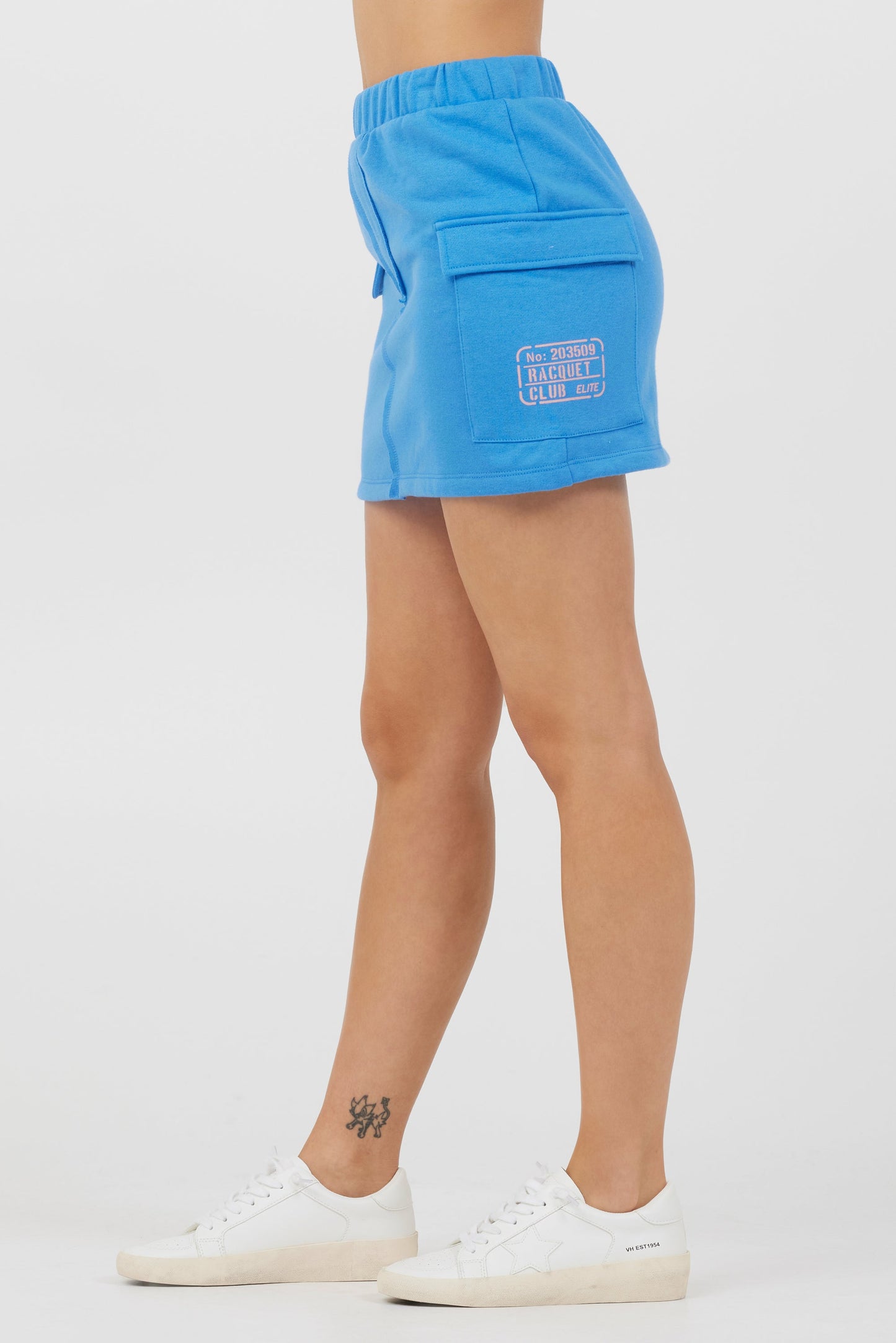Azure Blue Vintage Havana Azure Blue Fleece Cargo Skirt w/ Print