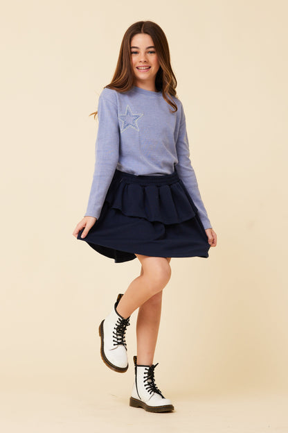 NAVY Vintage Havana Layered Skirt