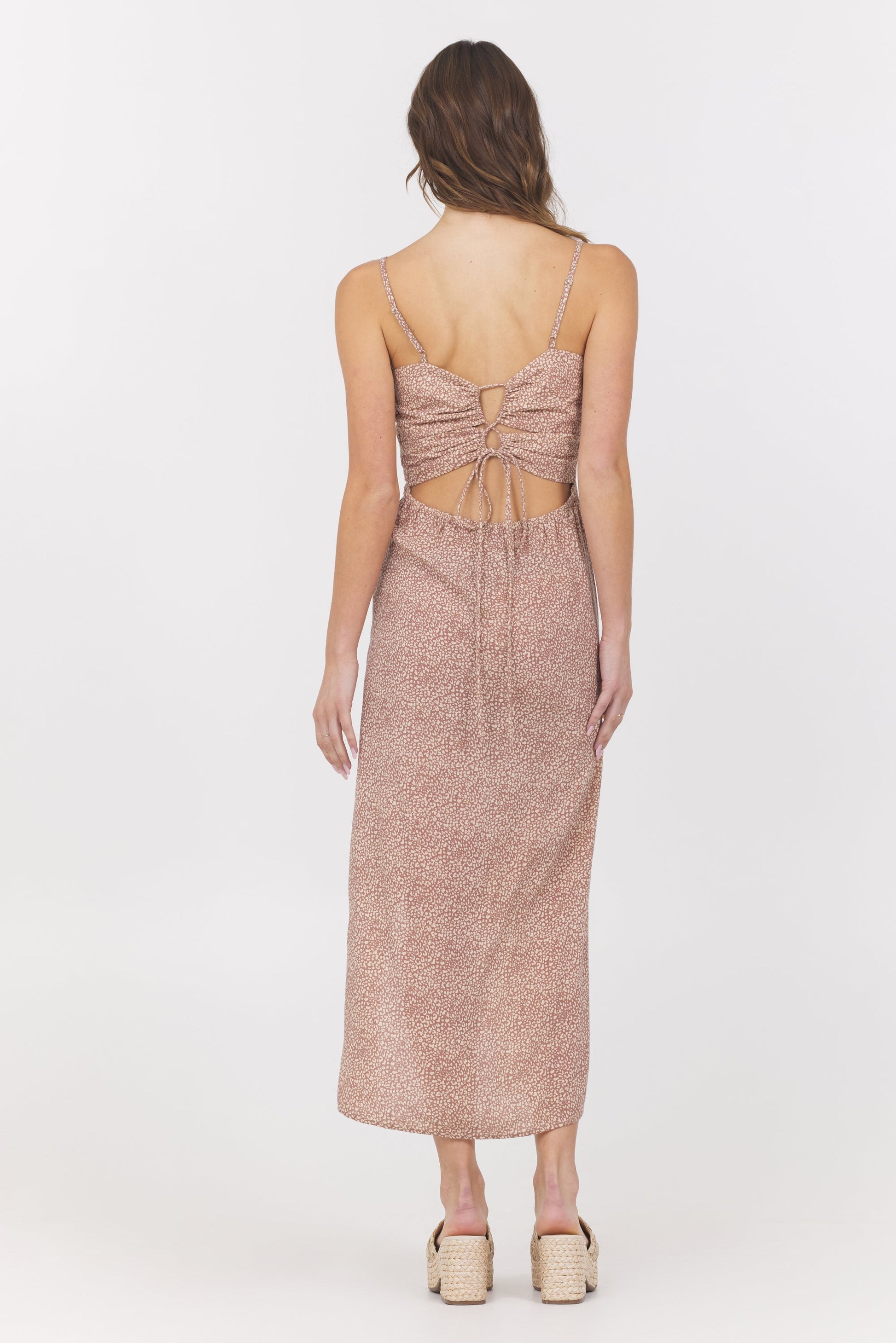 Micro Cheetah Vintage Havana Printed Maxi Dress