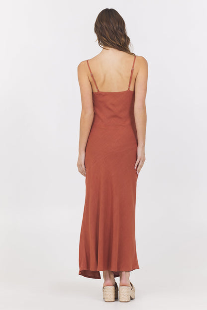 Amber Vintage Havana Linen Maxi Dress