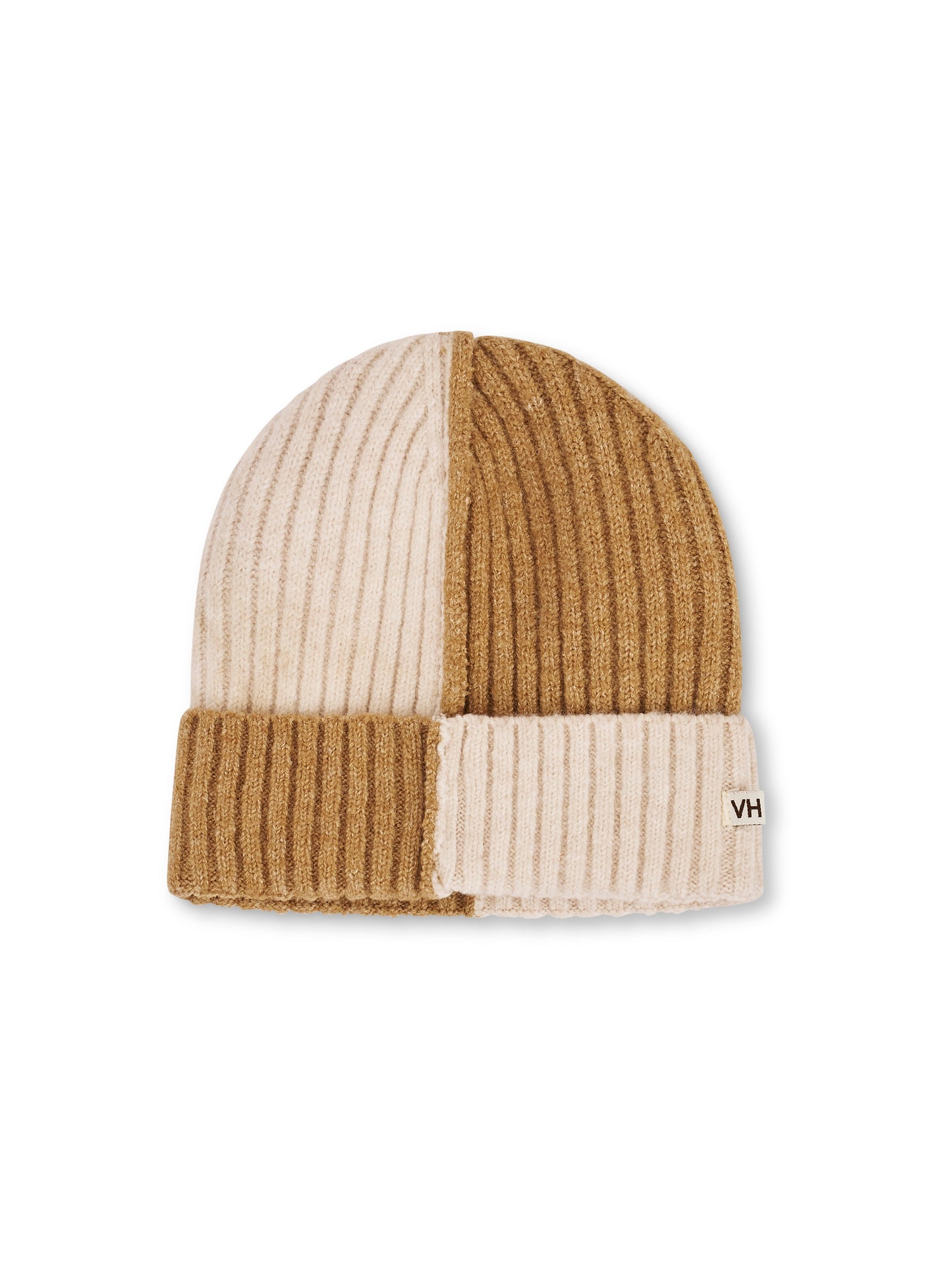 Tan Vintage Havana SEAM PATTERN BEANIE - TAN