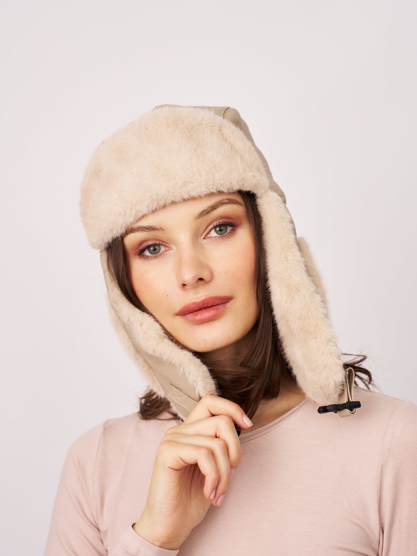 Cream Vintage Havana FUR TRAPPER HAT - CREAM