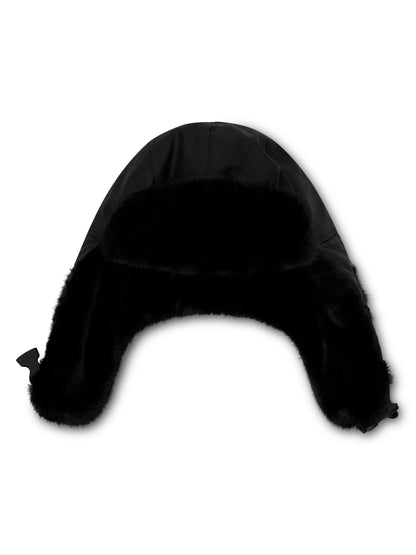 Black Vintage Havana FUR TRAPPER HAT - BLACK
