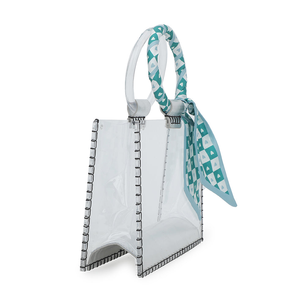 SCARF WHITE GREEN Vintage Havana MINI MOLLY - SCARF WHITE GREEN