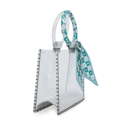 SCARF WHITE GREEN Vintage Havana MINI MOLLY - SCARF WHITE GREEN