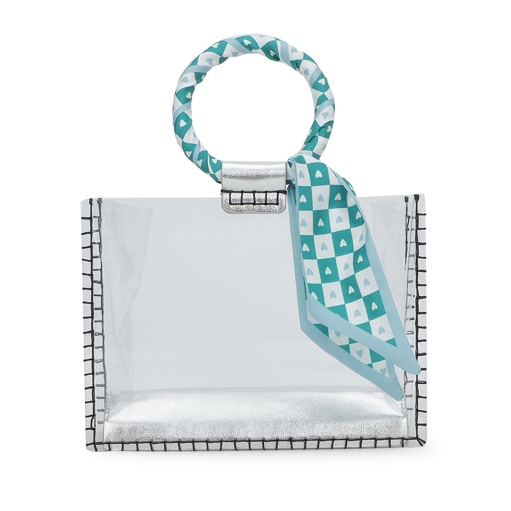 SCARF WHITE GREEN Vintage Havana MINI MOLLY - SCARF WHITE GREEN