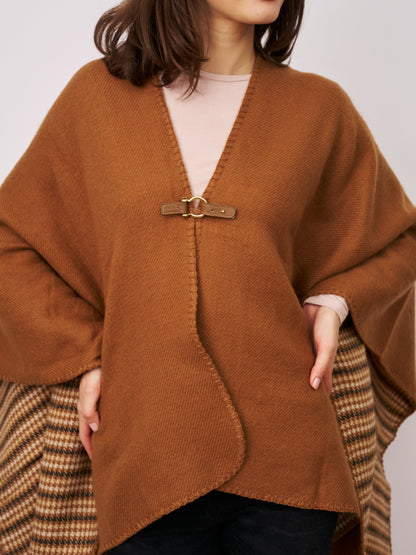 Tan/Ivory Vintage Havana WHIPSTITCH RUANA - TAN/IVORY