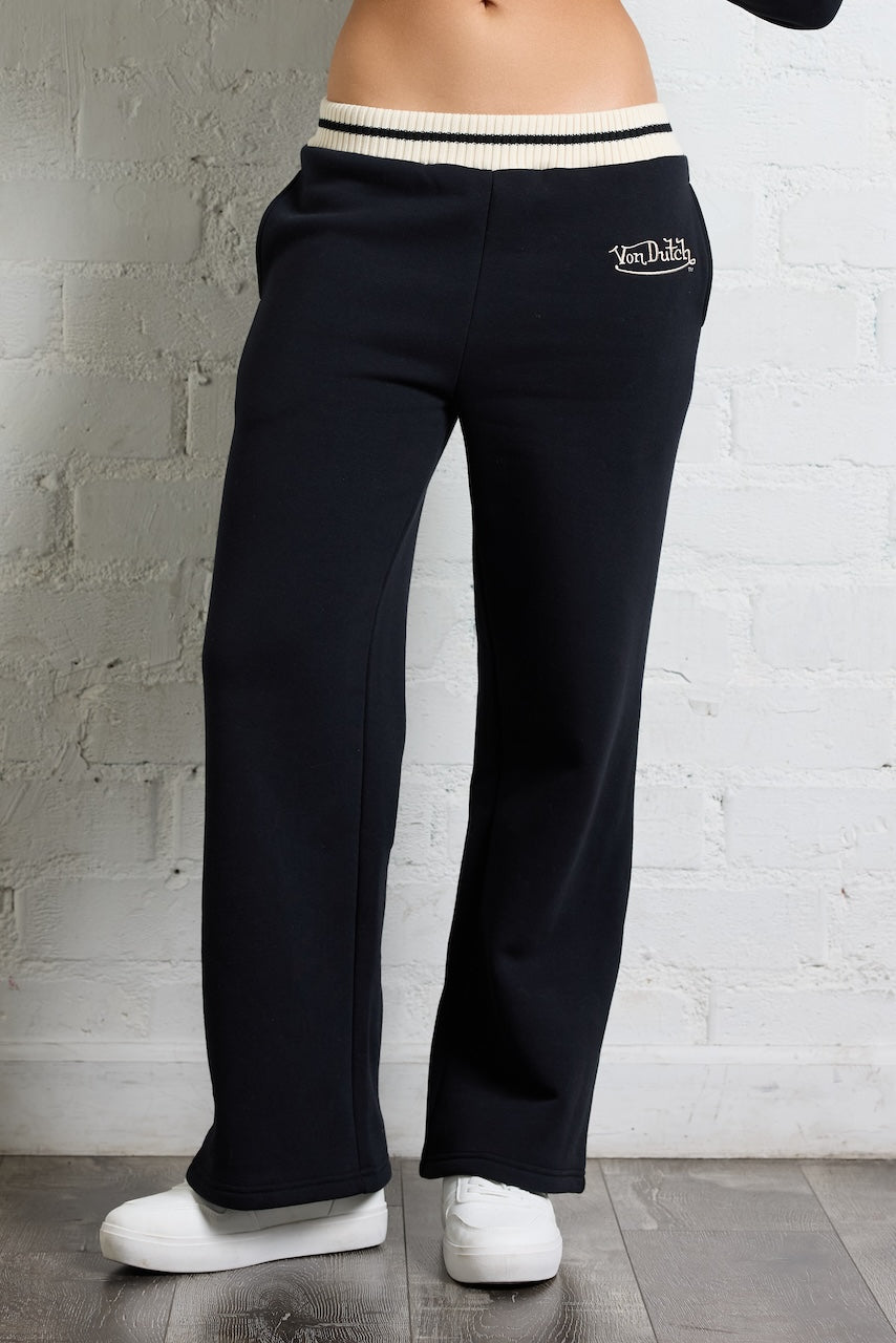 Black/Ivory Vintage Havana Von Dutch Wide Leg Pant