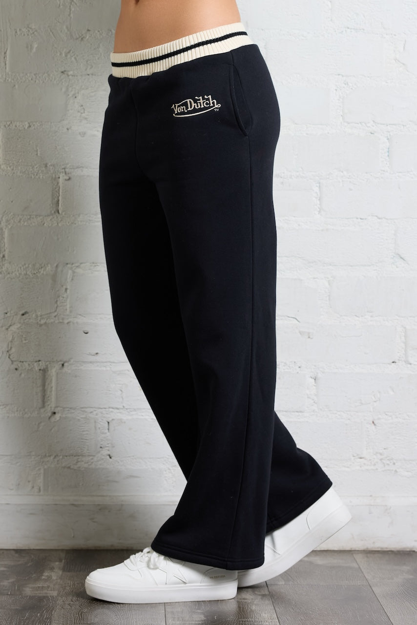 Black/Ivory Vintage Havana Von Dutch Wide Leg Pant