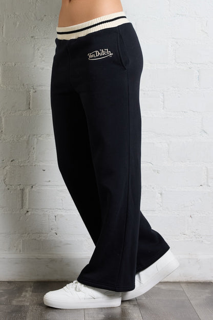 Black/Ivory Vintage Havana Von Dutch Wide Leg Pant