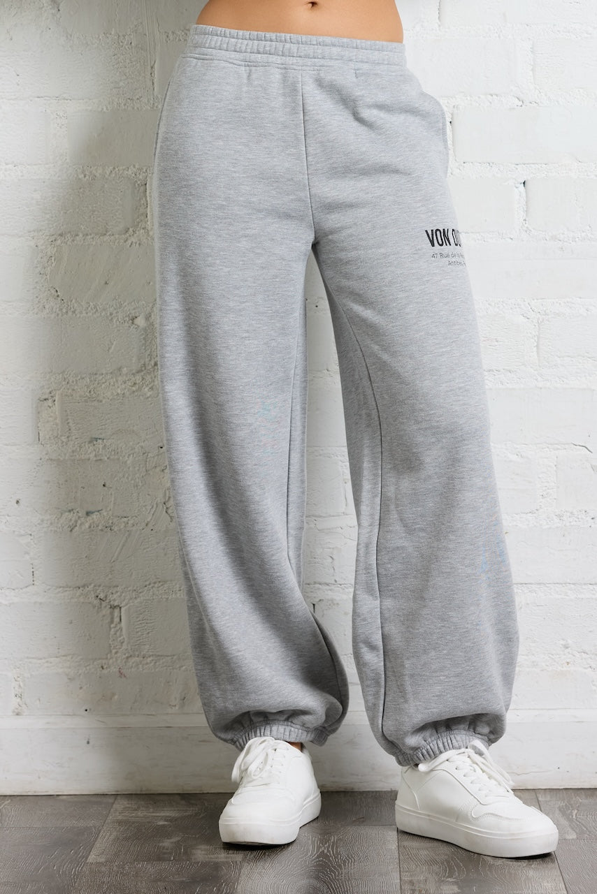 Heather Grey/Black Vintage Havana Von Dutch Jogger in Heather Grey