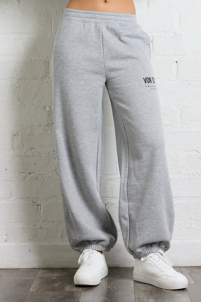 Heather Grey/Black Vintage Havana Von Dutch Jogger in Heather Grey