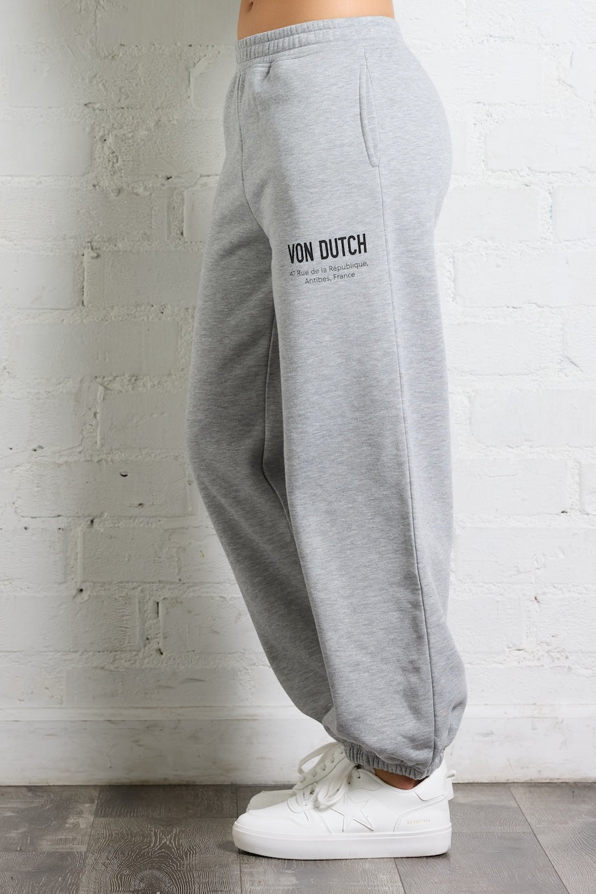Heather Grey/Black Vintage Havana Von Dutch Jogger in Heather Grey