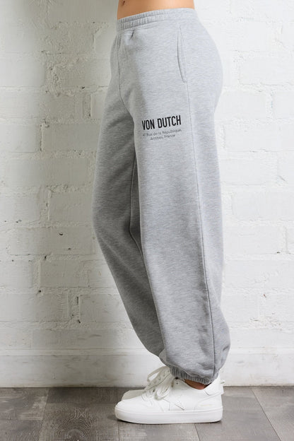 Heather Grey/Black Vintage Havana Von Dutch Jogger in Heather Grey