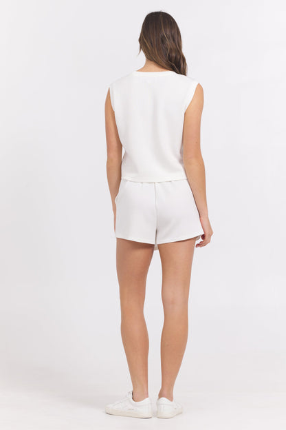 Egg Shell Vintage Havana Egg Shell Cloud Cut Off Tank