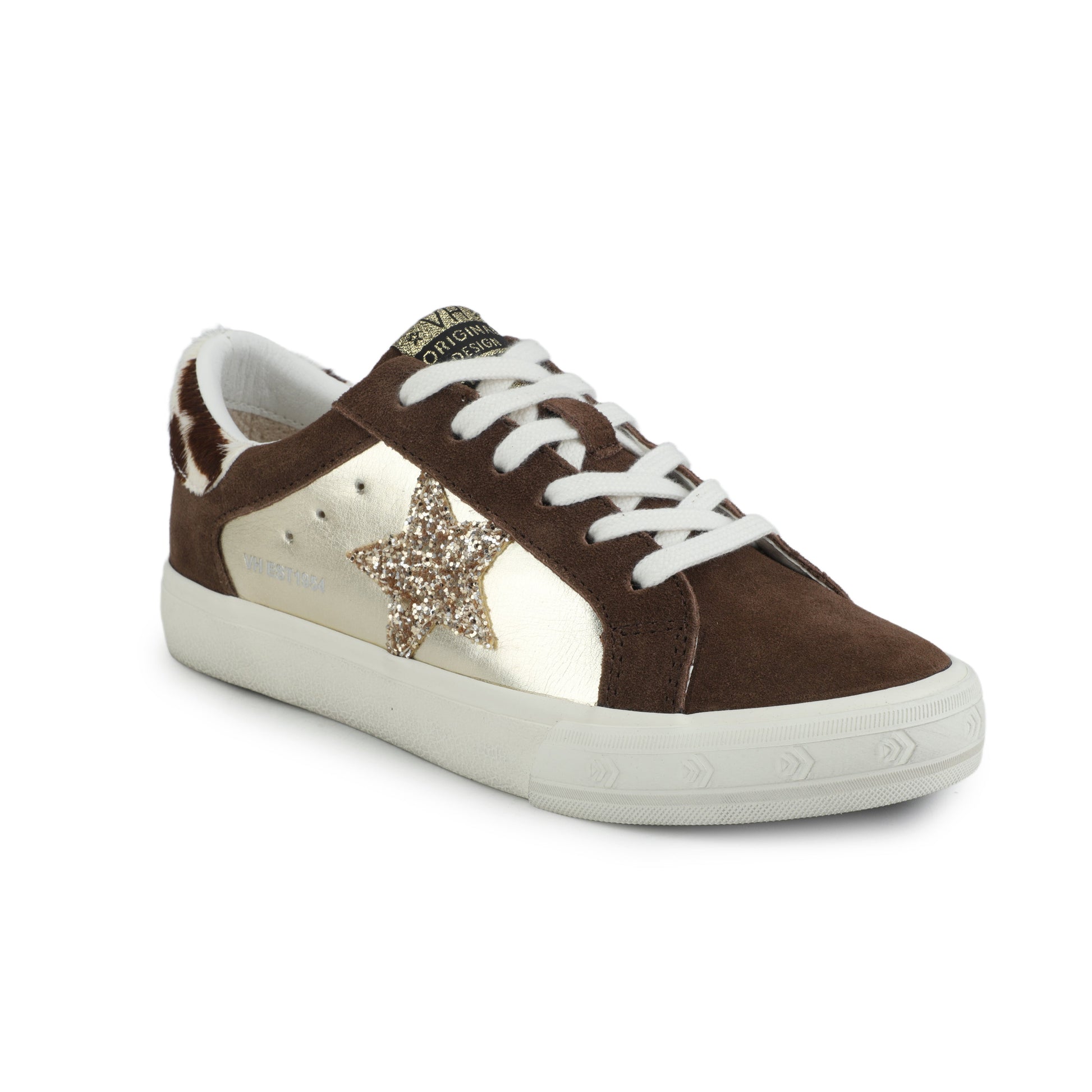 BROWN SUEDE/GOLD FOIL Vintage Havana GRANDE - BROWN SUEDE/GOLD FOIL