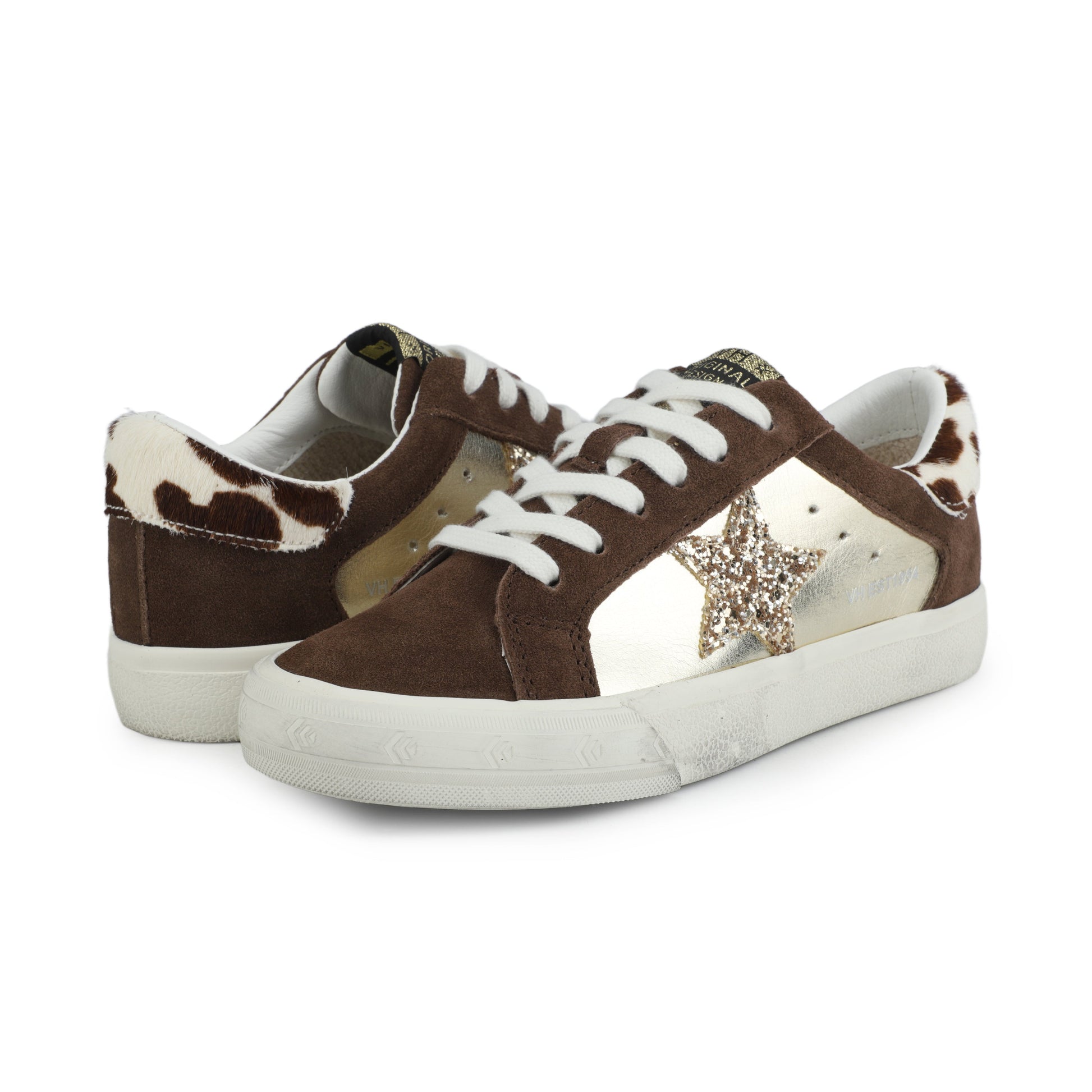 BROWN SUEDE/GOLD FOIL Vintage Havana GRANDE - BROWN SUEDE/GOLD FOIL