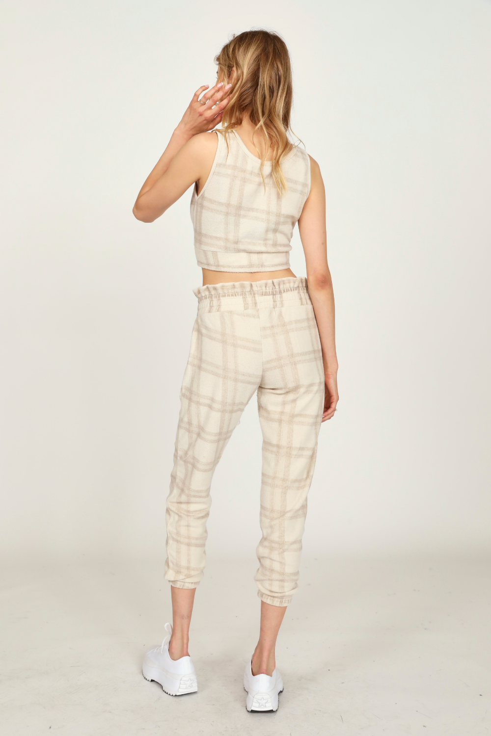 WINTER PLAID Vintage Havana Winter Plaid Reverse Burnout Crop Top