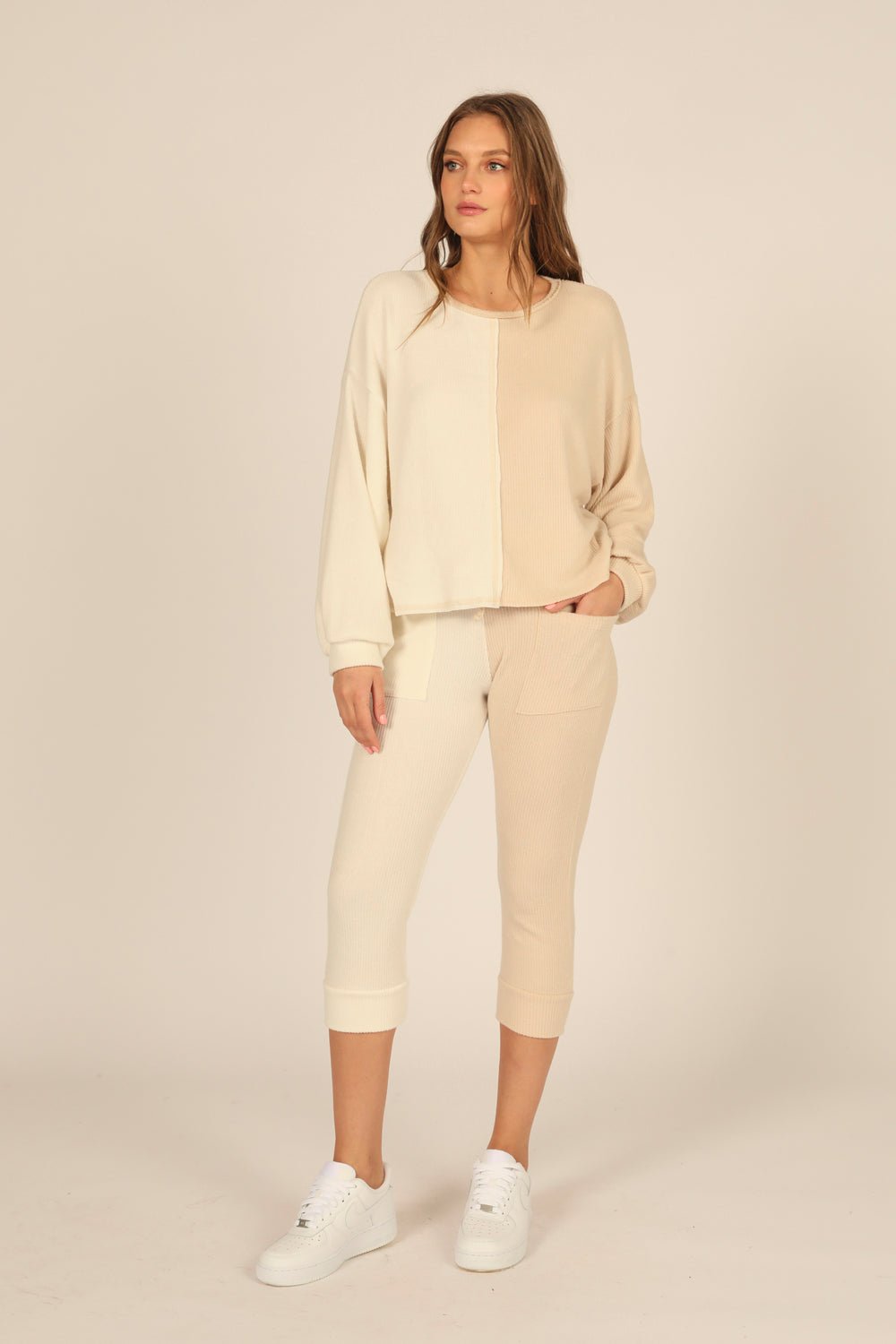 Vintage Havana Brushed Hacci Rib Split Jogger