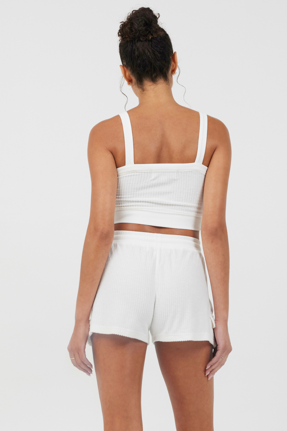 White Vintage Havana White Cord Terry Tank