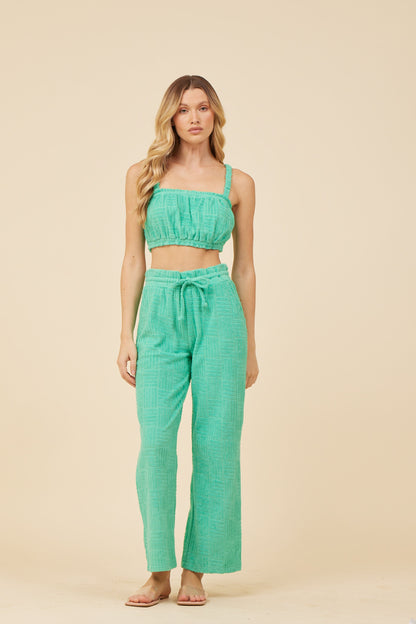 Surf Green Vintage Havana Surf Green Corded Terry Cropped Tank