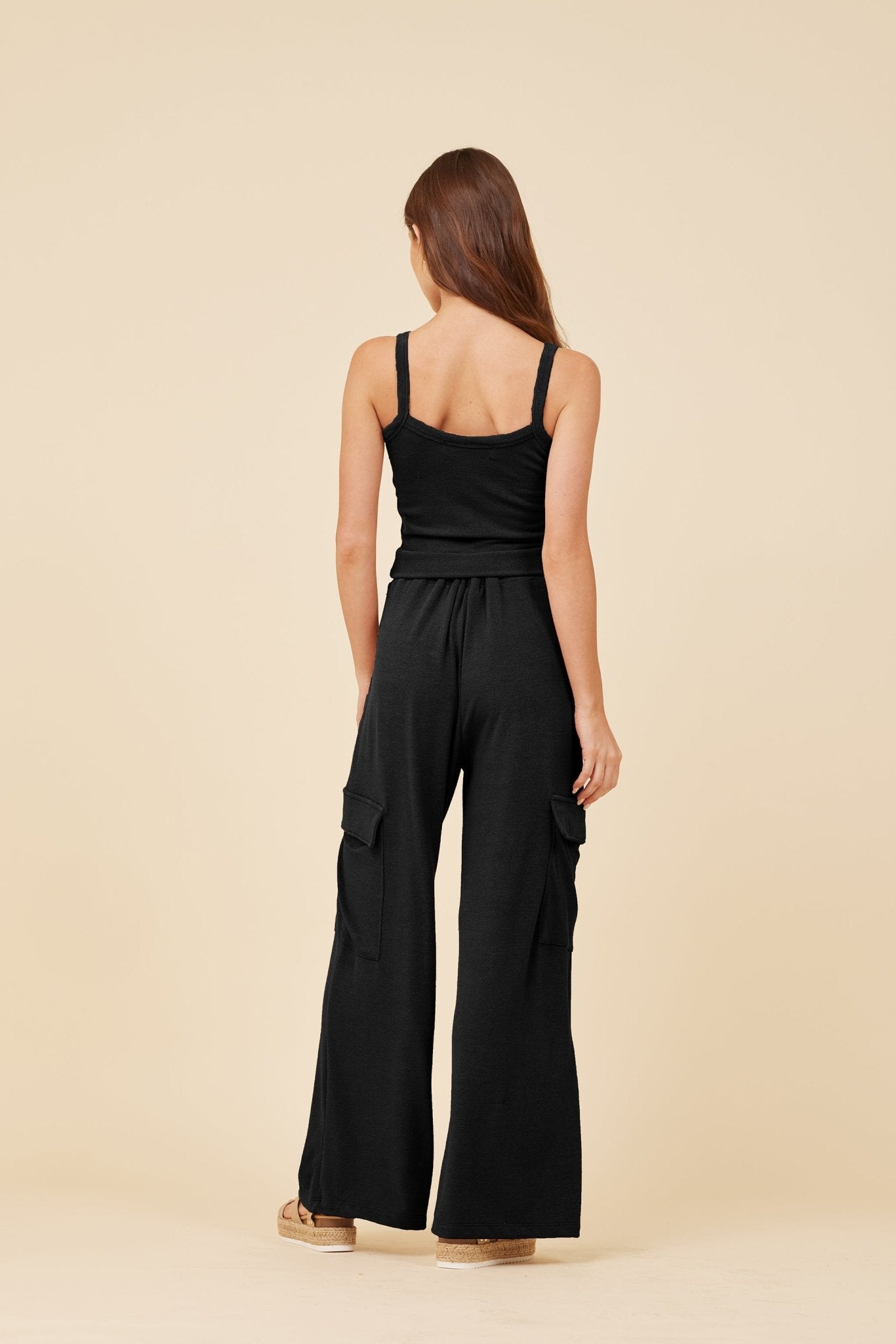 Black Vintage Havana Black Knit Terry Tank